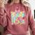 100 Days Of School Preppy 100th Day Of School Teacher Kids Comfort Colors Sweatshirt Crimson