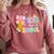 100 Days Of School Preppy 100th Day Of School Teachers Girls Comfort Colors Sweatshirt Crimson