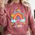 100th Day Of School Rainbow Happy 100 Days Smarter Teacher Comfort Colors Sweatshirt Crimson