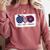 American Flag Teach Love Freedom Preschool Teacher 4th July Comfort Colors Sweatshirt Crimson
