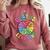 Apple Retro Play Is Learning Kindergarten Teacher Daycare Comfort Colors Sweatshirt Crimson