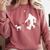 Bigfoot Walking With Bull Terrier Dog Comfort Colors Sweatshirt Crimson