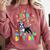 My Birthday Colorful Costume Boston Terrier Party Comfort Colors Sweatshirt Crimson