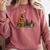 Boston Terrier Bigfoot Dog Walking Dog Mom Dad Kids Comfort Colors Sweatshirt Crimson