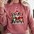 Boston Terrier Christmas Dogs Santa Reindeer Elf Comfort Colors Sweatshirt Crimson