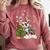 Boston Terrier Christmas Tree Lights Santa Hat Comfort Colors Sweatshirt Crimson