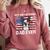 Boston Terrier Dad American Flag 4th Of July Dog Fathers Day Comfort Colors Sweatshirt Crimson