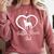 Boston Terrier Dad Cute Boston Terrier Silhouette Heart Comfort Colors Sweatshirt Crimson