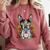 Boston Terrier Dia De Los Muertos Day Of The Dead Dog Skull For Men Women Kids Comfort Colors Sweatshirt Crimson