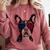 Boston Terrier Dog 4th July America USA Flag Men Women Kids Comfort Colors Sweatshirt Crimson