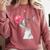 Boston Terrier Dog Blowing Chewing Bubble Gum Pink Comfort Colors Sweatshirt Crimson