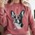 Boston Terrier Dog Motif Pet Illustration Boston Terrier For Men Women Kids Comfort Colors Sweatshirt Crimson
