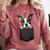 Boston Terrier Dog Puppy Dog In Pocket Cute Pet Lover Comfort Colors Sweatshirt Crimson