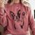 Boston Terrier Dog Raising Paw Idea Men Women Comfort Colors Sweatshirt Crimson