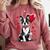 Boston Terrier Dog Valentine's Day Dog Owner Valentine Comfort Colors Sweatshirt Crimson
