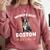 Boston Terrier Groovy World's Best Boston Mom Comfort Colors Sweatshirt Crimson