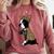 Boston Terrier Lover I Love Mom Tattoo Leopard Comfort Colors Sweatshirt Crimson
