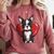 Boston Terrier Mom Dad Bostie Dog Lover Valentines Day Comfort Colors Sweatshirt Crimson