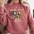 Boston Terrier Mom Dog Lovers American Flag 4th Of July Comfort Colors Sweatshirt Crimson