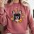 Boston Terrier Mom Floral Bostie Dog Lover Flowers Cute Comfort Colors Sweatshirt Crimson