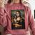 Boston Terrier Mona Lisa Painting Art Dog Mom Dad For Men Women Kids Comfort Colors Sweatshirt Crimson