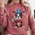 Boston Terrier Puppy Dog Holds His American Flag 4th Of July Comfort Colors Sweatshirt Crimson