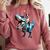 Boston Terrier Riding T-Rex Dinosaur Dog Lover Comfort Colors Sweatshirt Crimson