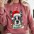 Boston Terrier Santa Christmas Tree Lights Xmas Boys Men Dog Comfort Colors Sweatshirt Crimson