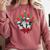 Boston Terrier Santa Claus Elf Reindeer Christmas Dog X-Mas Comfort Colors Sweatshirt Crimson