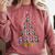 Boston Terrier Santa Hat Xmas Light Men Women Christmas Tree Comfort Colors Sweatshirt Crimson