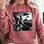 Boston Terrier Graphic Selfie With UFOs Weird Aliens Comfort Colors Sweatshirt Crimson