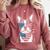Boston Terrier USA Flag Sunglasses Patriotic 4th Of July Comfort Colors Sweatshirt Crimson