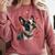 Boston Terrier Is My Valentine Cute Pet Dog Owner Valentine Comfort Colors Sweatshirt Crimson