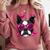 Boston Terrier Valentines Day Shirt Heart Dog Lover Comfort Colors Sweatshirt Crimson
