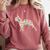 Boston Terrier Watercolor Flowers Comfort Colors Sweatshirt Crimson