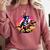 Boston Terrier Wearing A Cowboy Hat On T-Rex Comfort Colors Sweatshirt Crimson