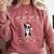 Boston Terrier Wearing Santa Hat Ugly Xmas Dog Lovers Comfort Colors Sweatshirt Crimson
