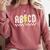 Boys Girls Teachers ABCD Rock Graphic Back To School Class Comfort Colors Sweatshirt Crimson