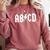 Boys Girls Teachers ABCD Rock Graphic Back To School Comfort Colors Sweatshirt Crimson