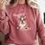 Brown Boston Terrier With Flowers And Feathers Comfort Colors Sweatshirt Crimson