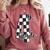 Checkered Fourth Grade Back To School Teachers Students Comfort Colors Sweatshirt Crimson Checkered Fourth Grade Back To School Teachers Students Comfort Colors Sweatshirt Crimson