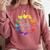 Chicken Themed Color Wheel Educational Art Teacher Artist Men Women Girls Kids Comfort Colors Sweatshirt Crimson