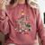 Christmas Library Tree Love Reading Books Nerd Teacher Comfort Colors Sweatshirt Crimson