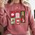 Christmas Teacher Stamps Comfort Colors Sweatshirt Crimson