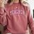 Coquette Bow Back To School First Day Teacher Comfort Colors Sweatshirt Crimson