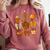 Coquette Teach Teacher Bows Thanksgiving Turkey Fall Autumn Comfort Colors Sweatshirt Crimson