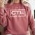 CTE Career And Technical Education -Adults CTE Teacher Health Theme Small Short Sleeve Comfort Colors Sweatshirt Crimson