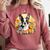 Cute Boston Terrier Spring Flower Garden Colorful Puppy Dog Comfort Colors Sweatshirt Crimson