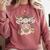 Cute Floral Highland Cow Back To School For Women Teacher Comfort Colors Sweatshirt Crimson Cute Floral Highland Cow Back To School For Women Teacher Comfort Colors Sweatshirt Crimson