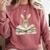 Cute Reading Bunny Glasses Books Bookworm Reader Teacher Comfort Colors Sweatshirt Crimson